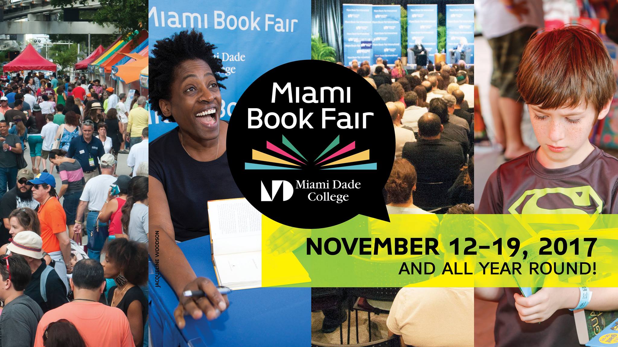 Promotion banner for the Miami Book Fair.